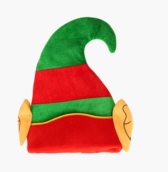 HLC397 2022 New Style Xmas Party Fancy Long Striped Elf Hat Red Green Christmas Hat Christmas Elf Children Hat