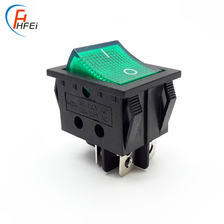 RS44 KCD4-201N Double throw DPDT ON-OFF neon lamp KCD4 rocker switch 250v rocker switch t85