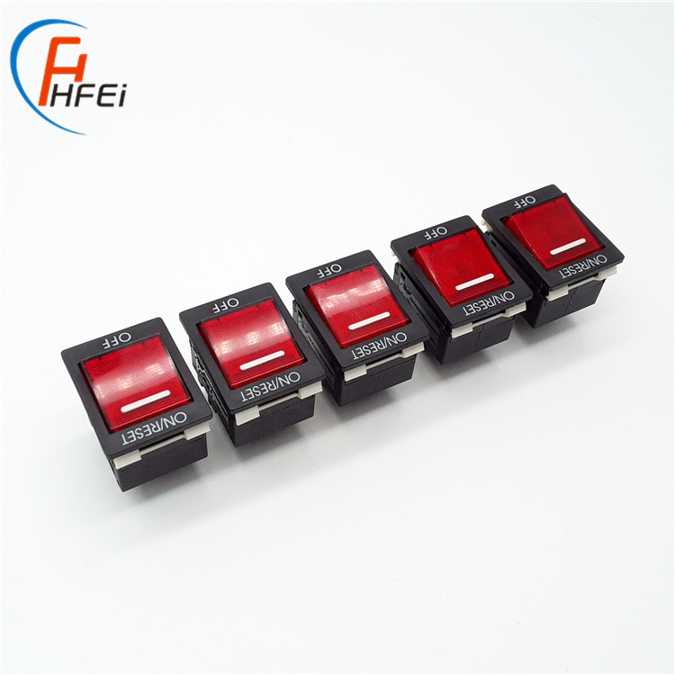 DPDT 5A 10A 15A 20A 25A reset circuit breaker switch rocker thermal overload protector switch