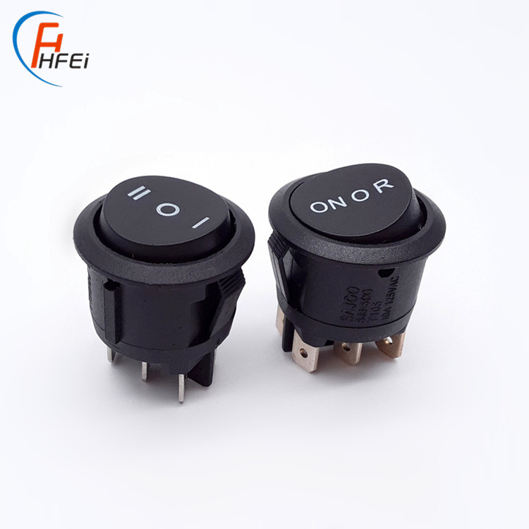 Haifei rocker switch 6a 250vac power switch rocker on off on 6 pins round rocker switch