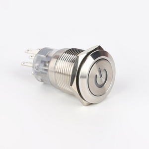 metal light buttons switches 19mm illuminated switch led momentary push button switch