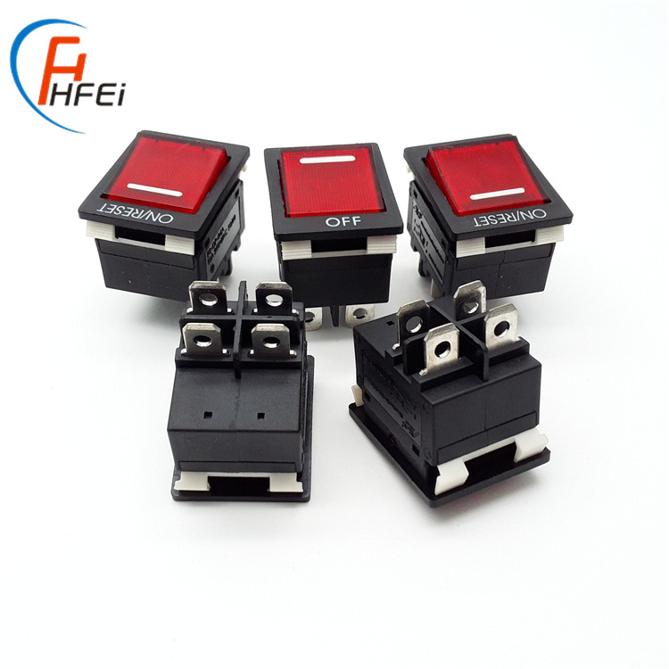 DPDT 5A 10A 15A 20A 25A reset circuit breaker switch rocker thermal overload protector switch