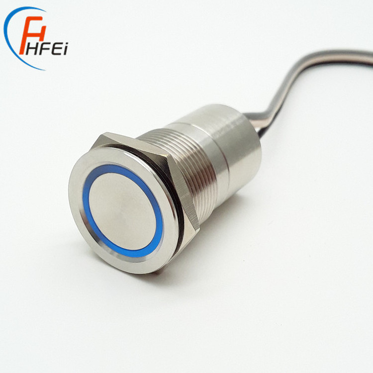 19mm latching or momentary touch light switch ip68 piezo electric stainless waterproof piezo switch