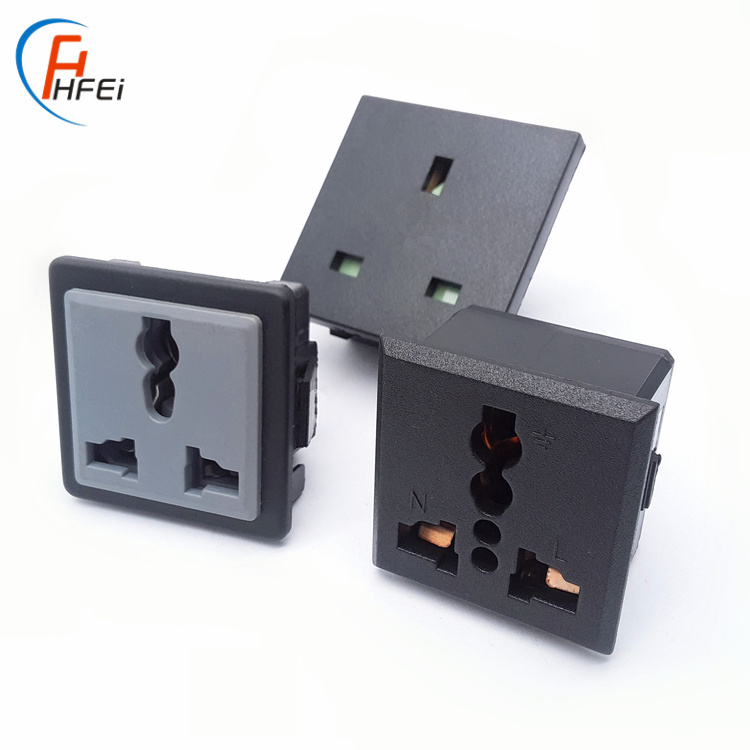 High quality AC power inlet 2 pin embed uk plug multi plug socket 16amp female industrial wall 3 pin uk socket