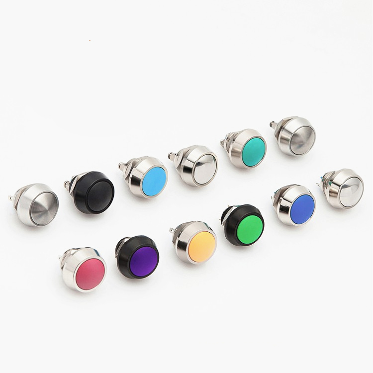 12mm selector metal 2 pin led 12mm 12v waterproof mini push button switch button car