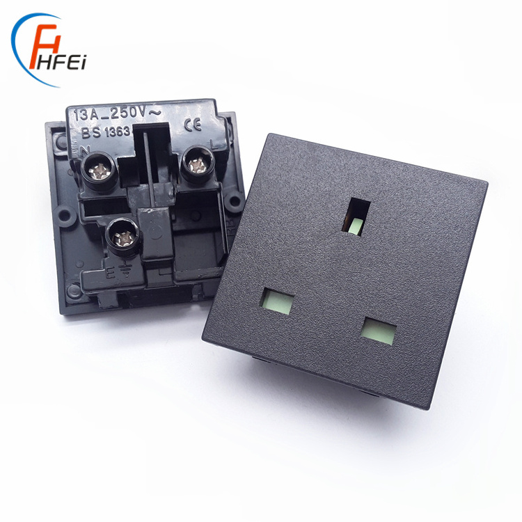 High quality AC power inlet 2 pin embed uk plug white black 16amp female industrial wall 3pin socket ac outlet