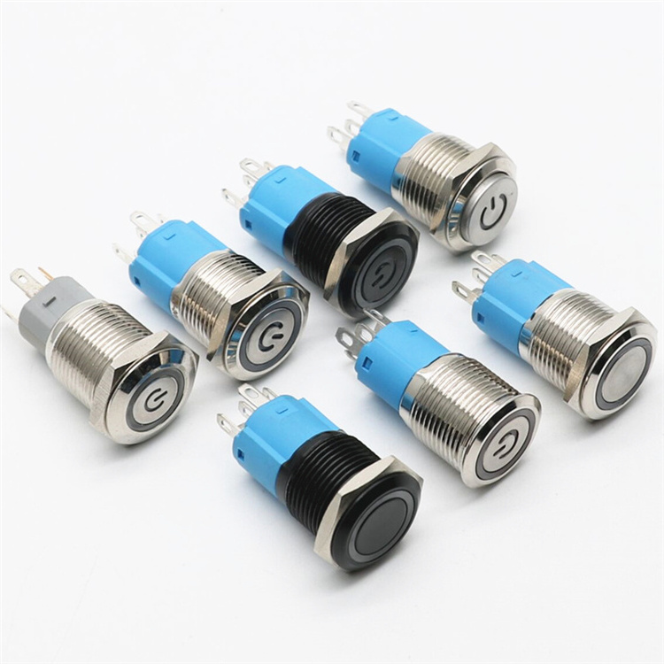 switch button car light 16mm metal selector kan l5 waterproof momentary led push button switch