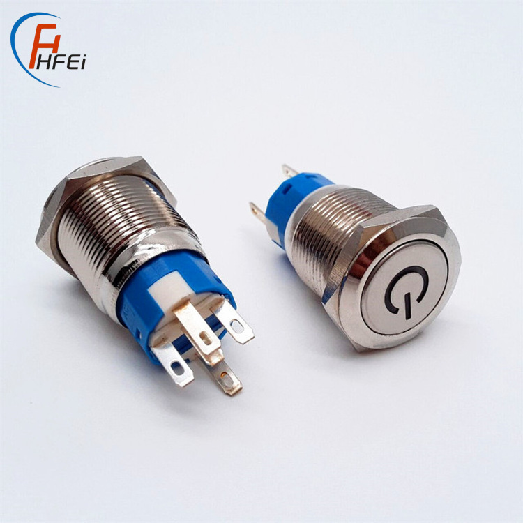 switch button car light 16mm metal selector kan l5 waterproof momentary led push button switch