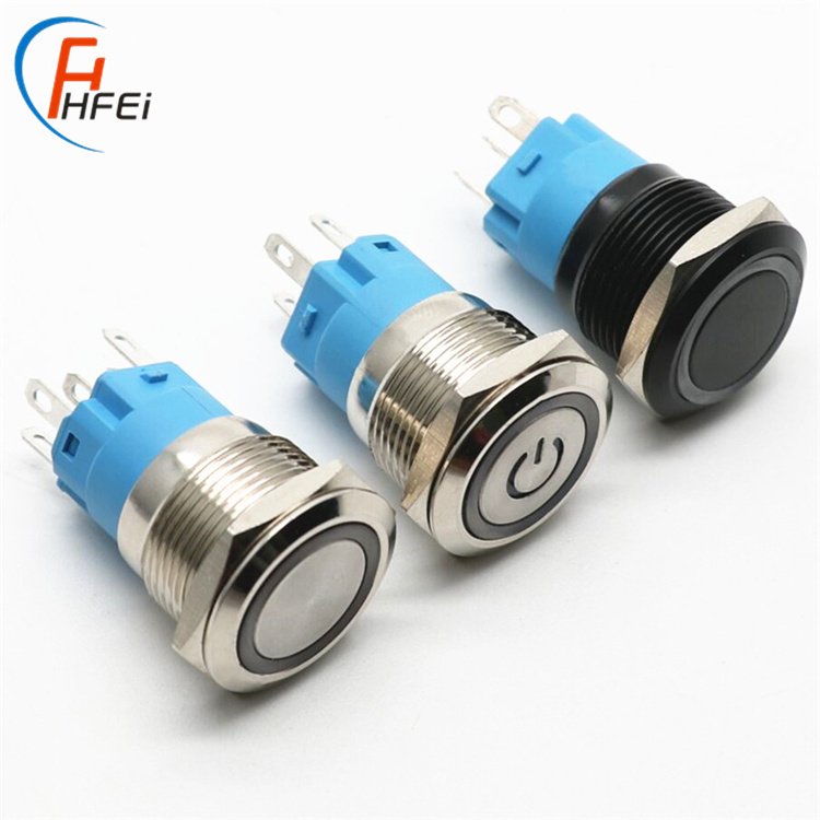 switch button car light 16mm metal selector kan l5 waterproof momentary led push button switch