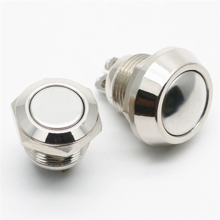 HF hot sell 12mm Momentary Start Horn Button Stainless Steel Metal Push button switch