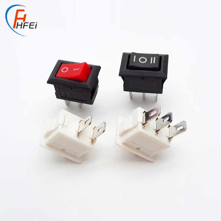 Haifei 10*15 15*21 2 pins 3 pins  kcd1 10a 250v rocker switch t85 mini rocker switch