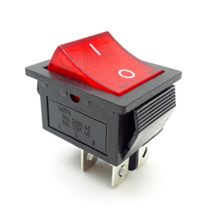 High quality hy12 t105 16a rocker switch dpdt illuminated kcd4 big 250v rocker switch t85