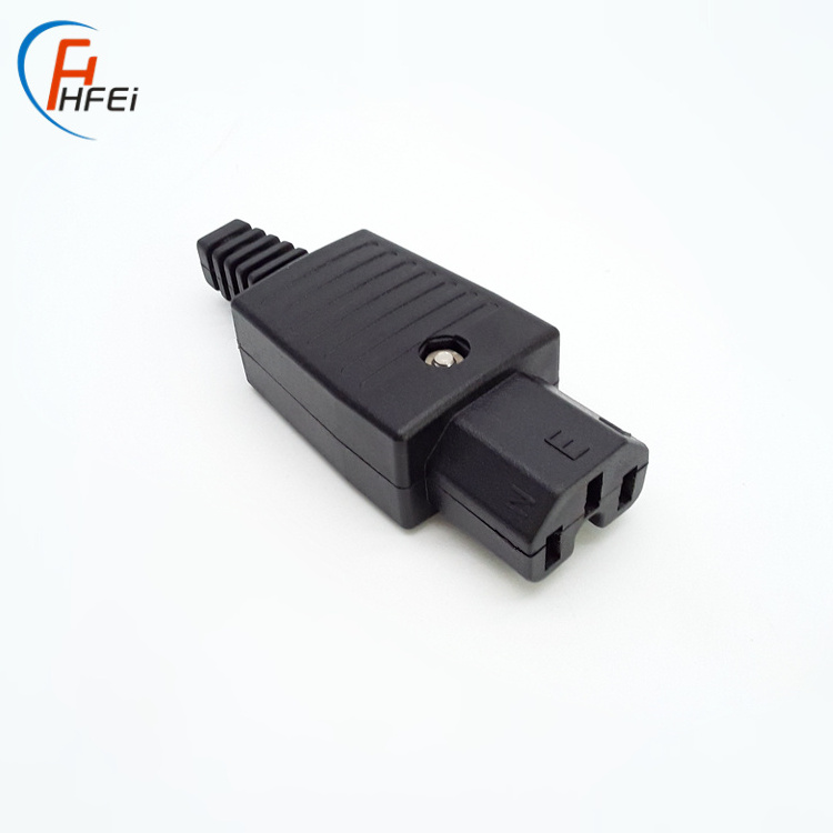 HF iec c14 plug to c13 socket 10a iec 3 pins 16A male and female industrial connector plug and socket iec c13