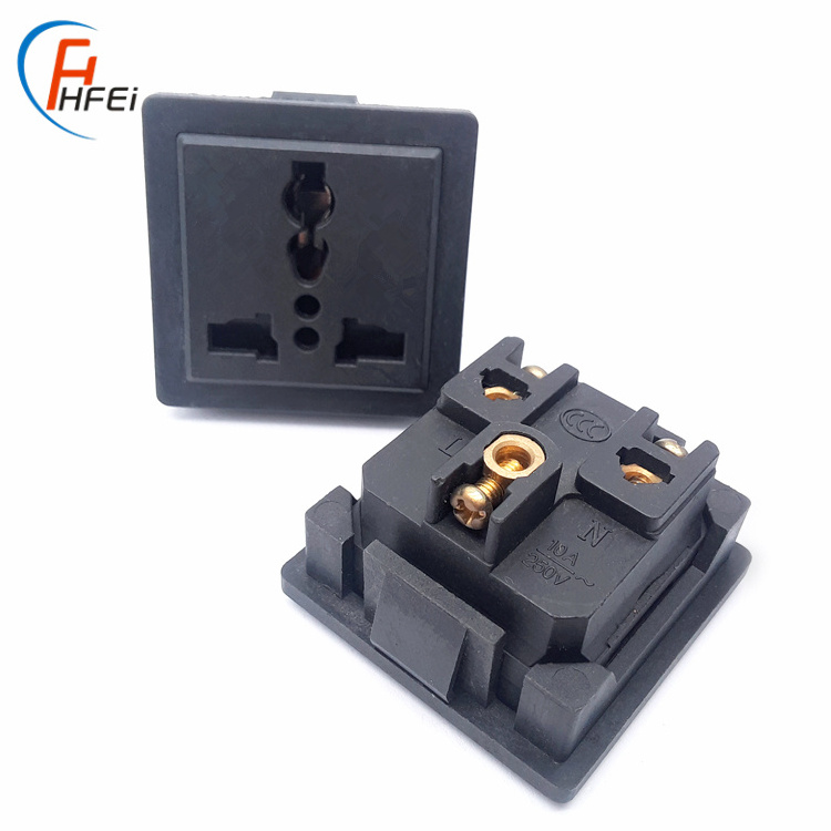 High quality AC power inlet 2 pin embed uk plug multi plug socket 16amp female industrial wall 3 pin uk socket