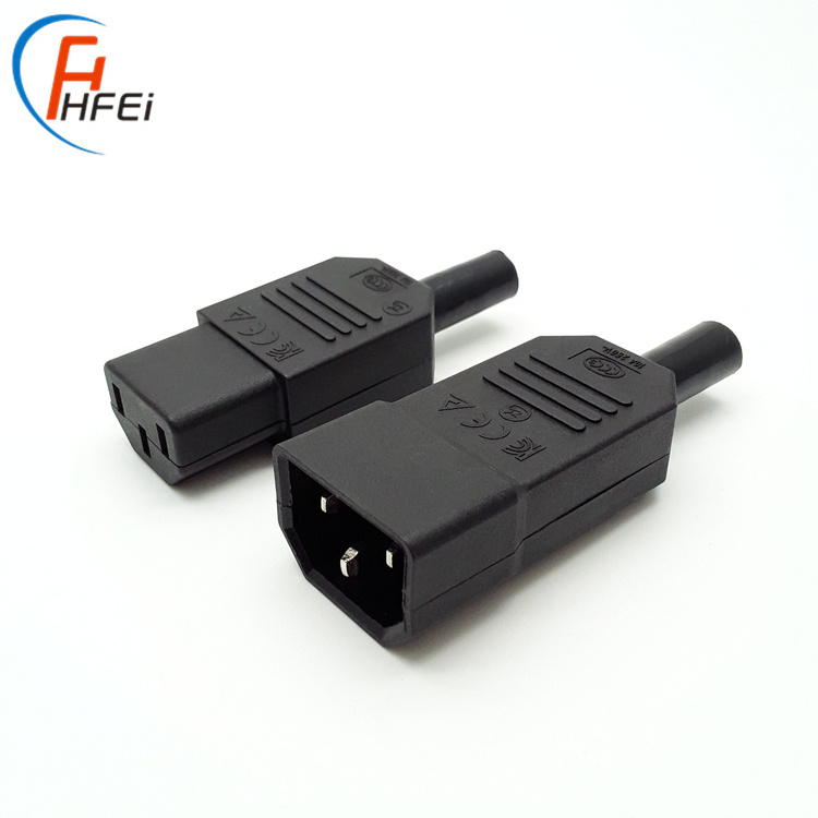 Power cable connectors male and female C13 and C14 wire electrical terminal battery power connector