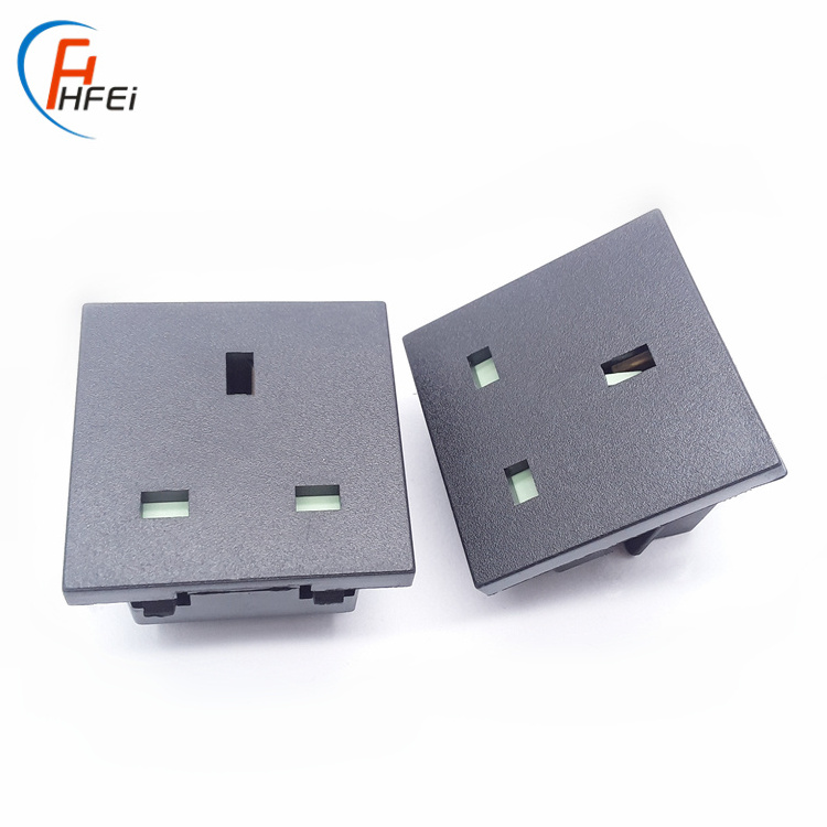 High quality AC power inlet 2 pin embed uk plug multi plug socket 16amp female industrial wall 3 pin uk socket