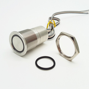 16mm 19mm 22mm 25mm ip68 electric steel waterproof touch switch led latching on off piezo switch