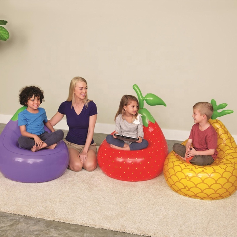 Factory Cheap PVC Comfortable Inflatable Fruit Kiddie Lounge Chair