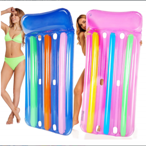 Colorful Inflatable Pool Lounger for Adults Swimming Pool Inflatable Floating Mat for Summer Parties