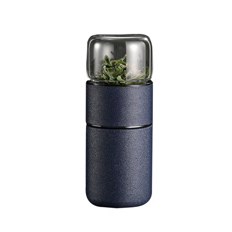 Portable High Borosilicate Glass 304 Stainless Steel Insulated Separation Tea Thermos Bottle Vacuum Cup