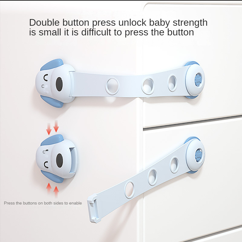 4-piece Set Adjustable Strap Kids Cabinet Lock Childproofing Baby Safety Locks For Babies Fridge Cabinets Drawers