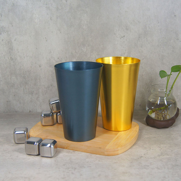 Stainless Steel Cocktail Mug Creative Metal Wine Aluminum Cups Bar Restaurant Champagne Beer Mug Metal Goblet