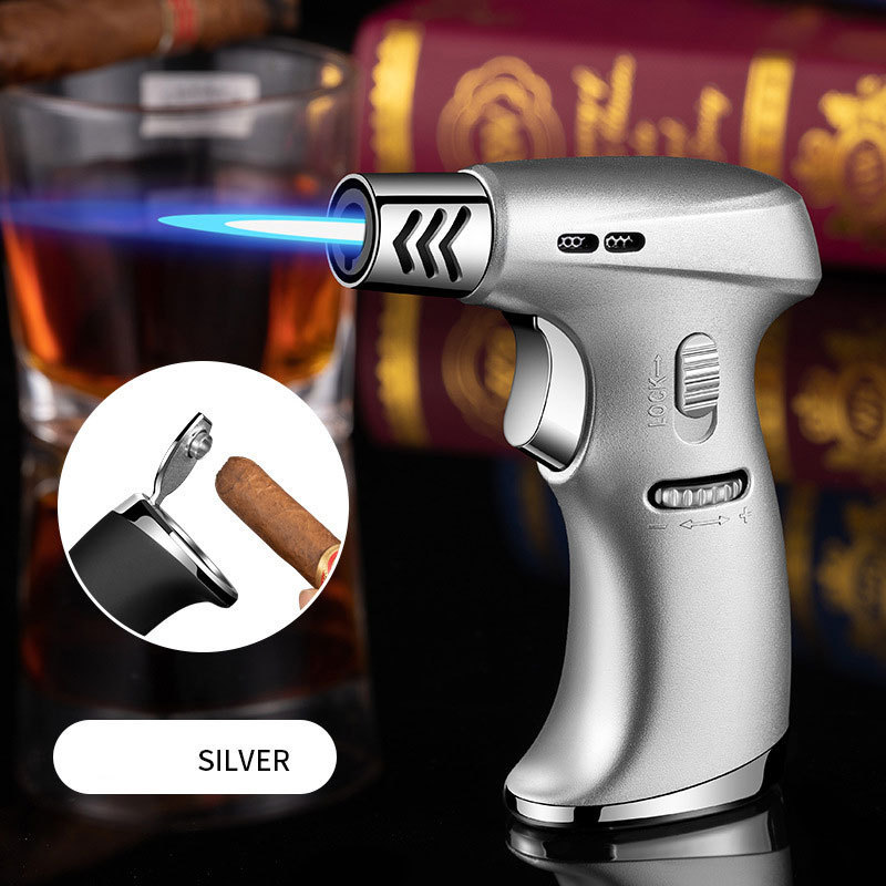 High Jet Flame Butane Cartridge BBQ Ignition Lighter Gas Flamethrower Adjustable Torch Lighter with cigar hole opener