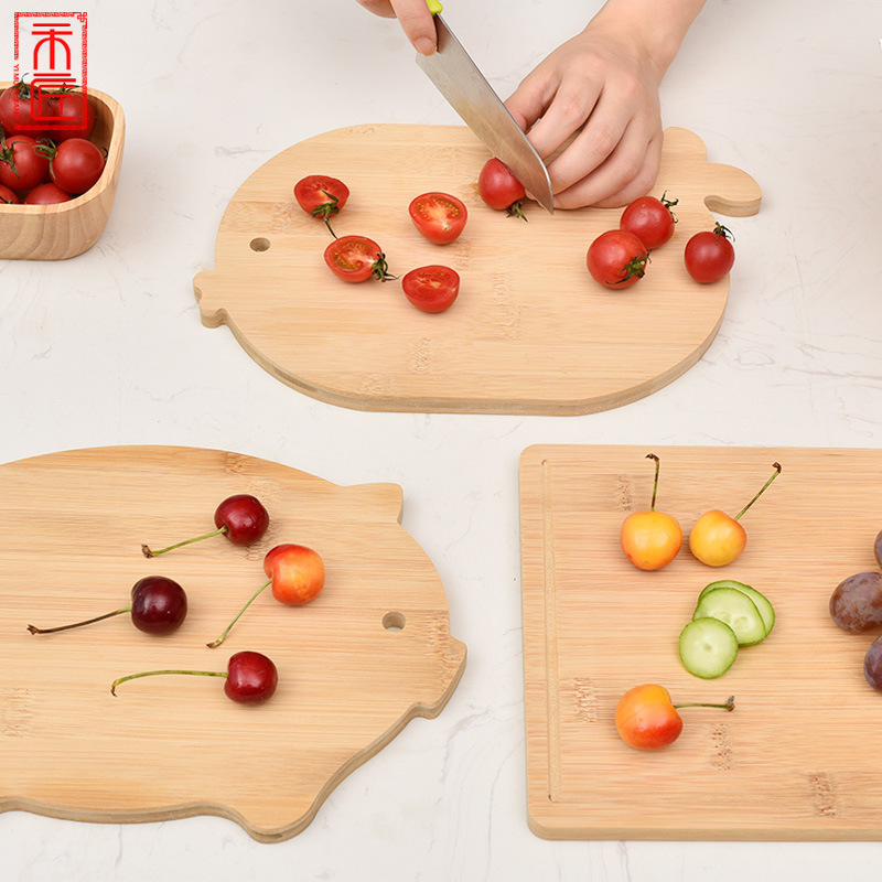 Animal Pig Shaped  Irregular Wood Chopping Board Breakfast Pizza Bread Cutting Board Kitchen Bamboo Chopping Blocks Cutting Food