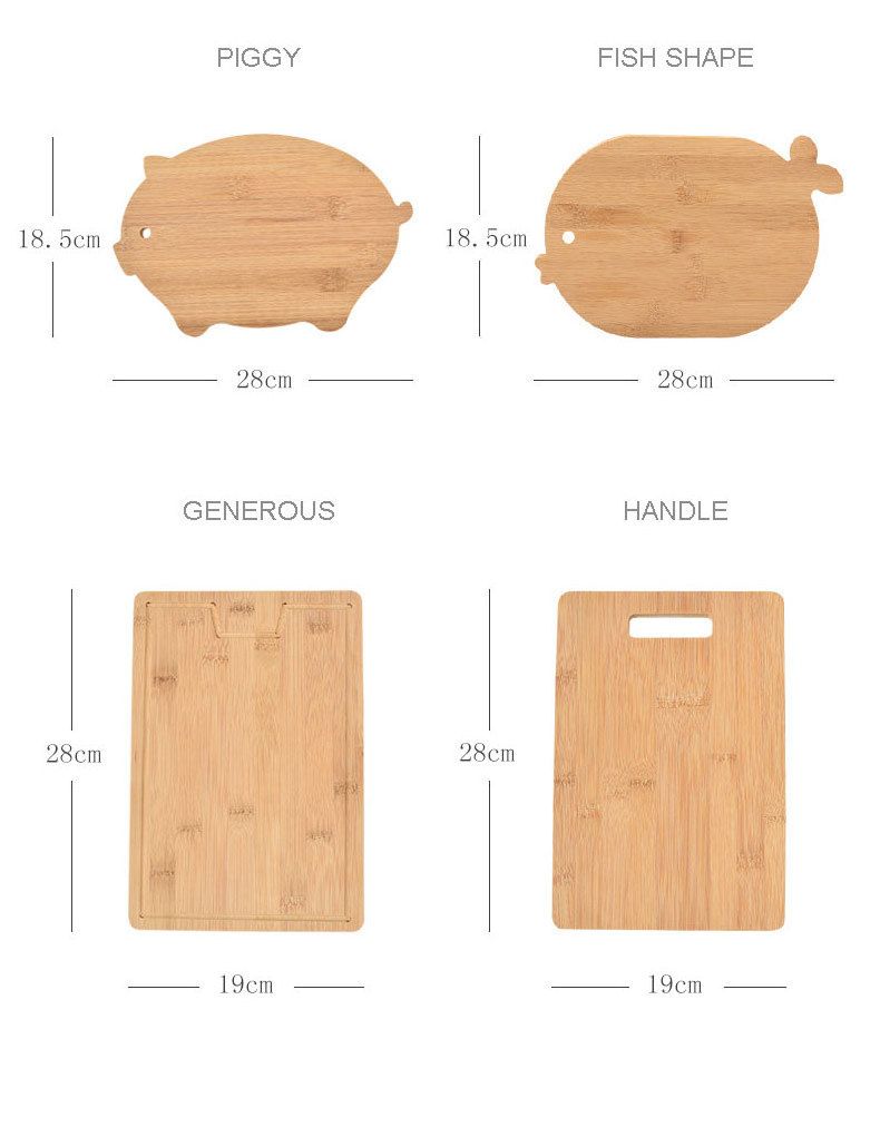 Animal Pig Shaped  Irregular Wood Chopping Board Breakfast Pizza Bread Cutting Board Kitchen Bamboo Chopping Blocks Cutting Food