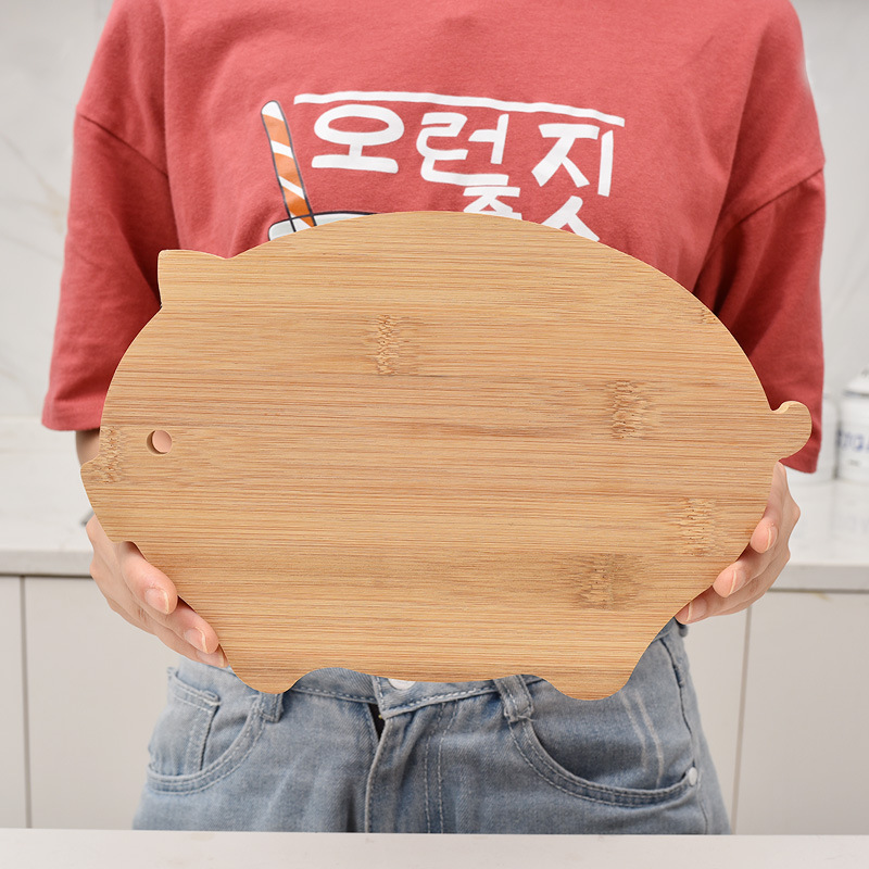 Animal Pig Shaped  Irregular Wood Chopping Board Breakfast Pizza Bread Cutting Board Kitchen Bamboo Chopping Blocks Cutting Food