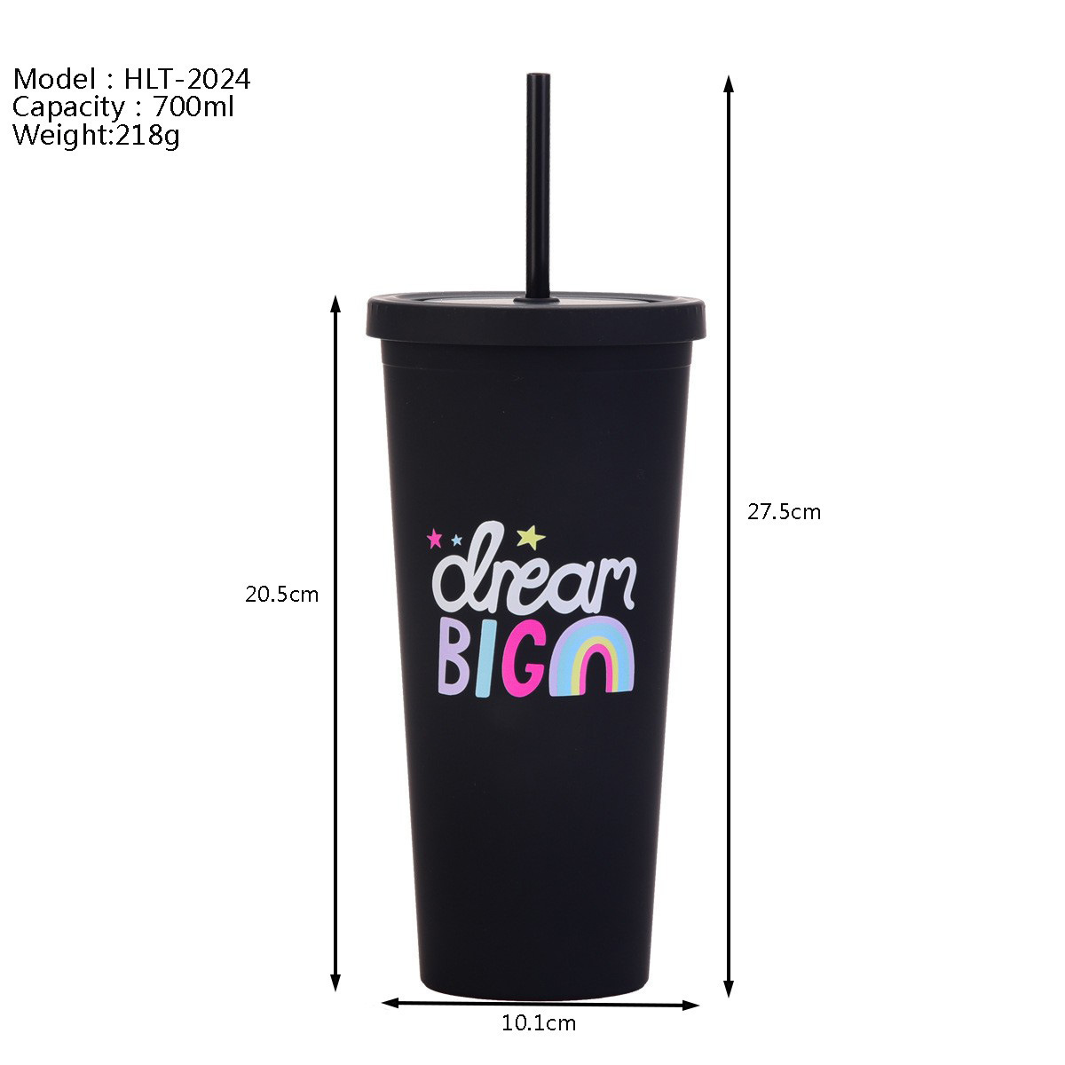 700ml New Plastic Creative Fashion Pattern Straw Cold Water Handy Cup Drink Tumbler 24OZ with lids