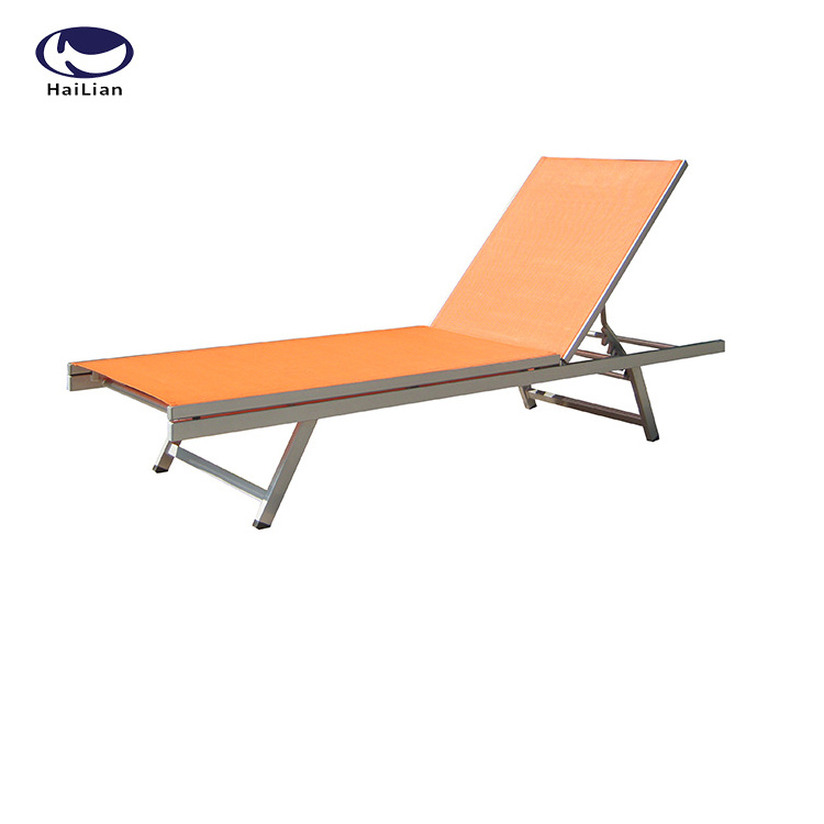 Garden folding aluminum outdoor lounge chair lightweight portable sun lounger with wheels