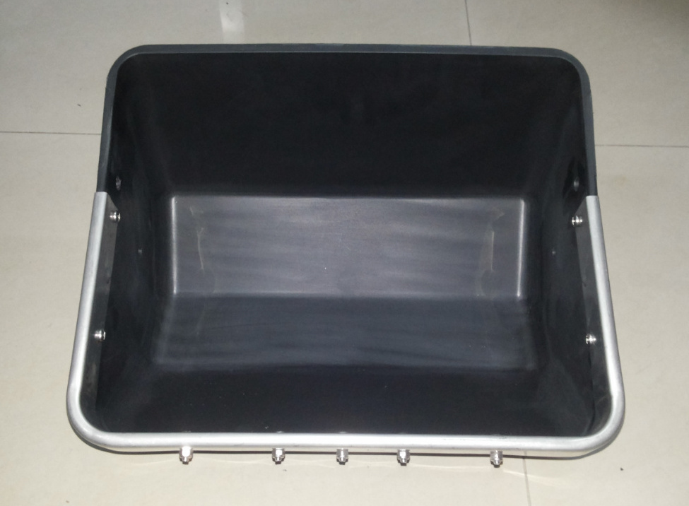 plastic feed trough with stainless steel strap for pig/hog farm equipment