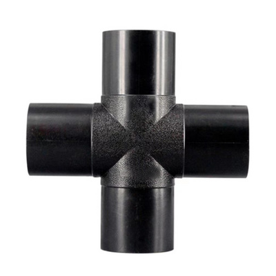 Factory high quality HDPE PE100 Pipe Fittings Reducing Cross four 4 way tee for water supply