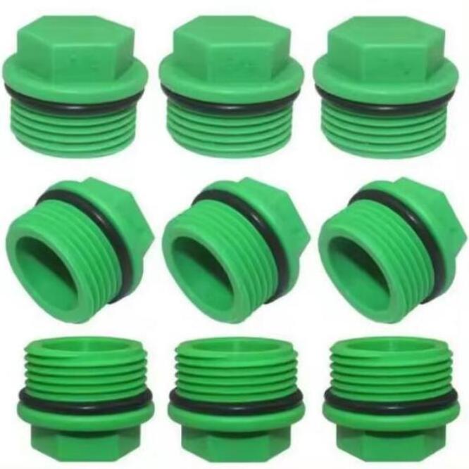 Factory Supplied DN20x1/2 Male Thread Plastic Tube round Head Filter End Cap with Fusible Plug OEM Customizable PPR Fitting