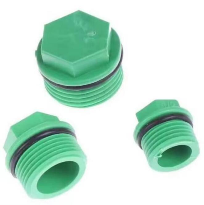 Factory Supplied DN20x1/2 Male Thread Plastic Tube round Head Filter End Cap with Fusible Plug OEM Customizable PPR Fitting