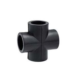 High quality PE100 butt fusion Tee Plastic Fitting Hdpe Pipe 4 Way Tee for Water Pipe