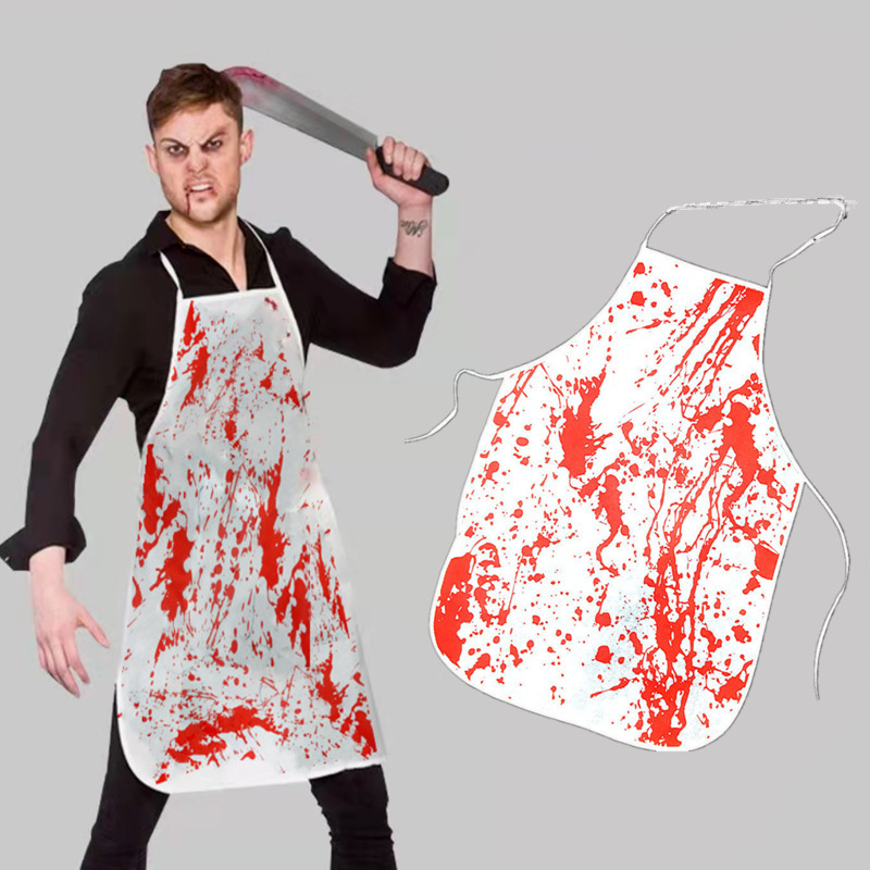 Halloween Party Dress Up Butcher's Blood Apron Decoration Scary Party Space Apron Kitchen Brother Gift