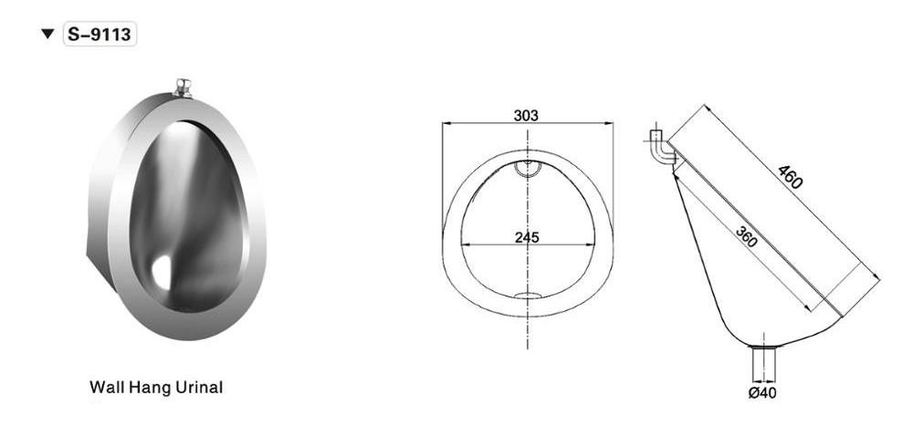 Clean and pollution-free high Quality Widely Use Stainless Steel Urinal