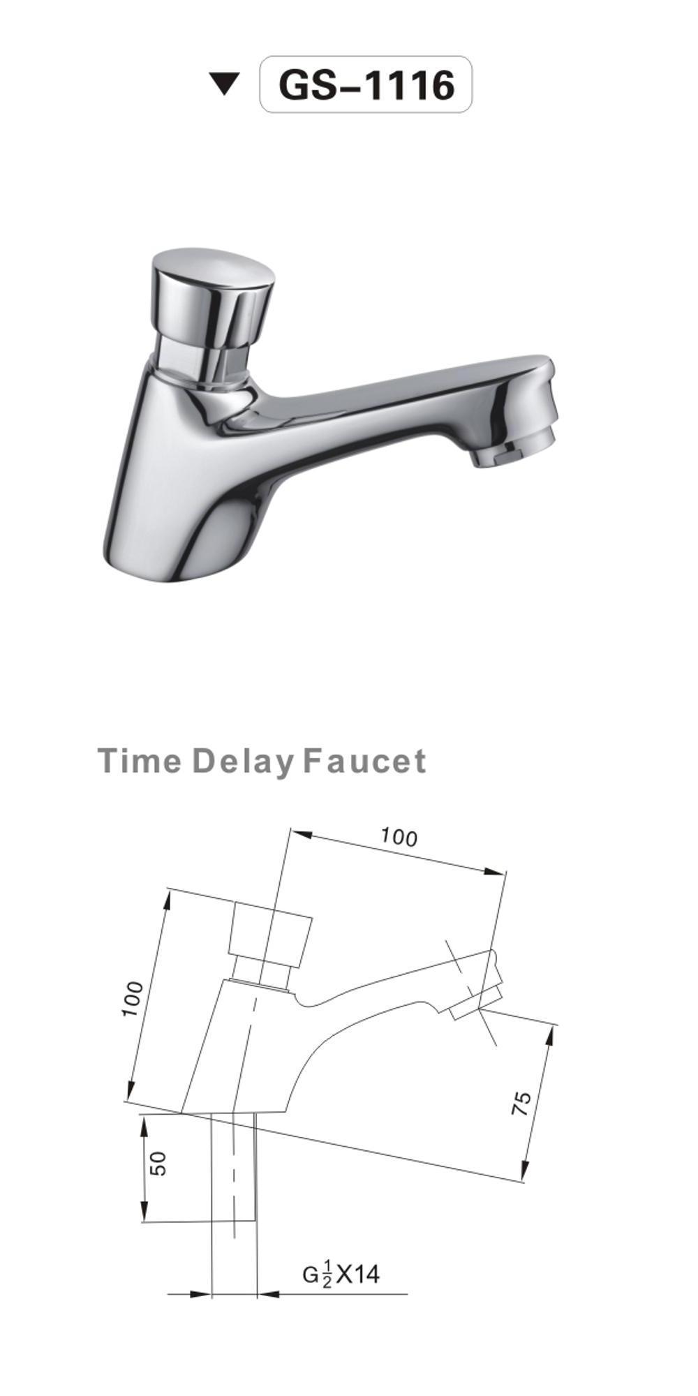 Public Hotel Project Durable Restroom Use Brass Water Saving Self Closing Bathroom Time Delay Tap Faucet