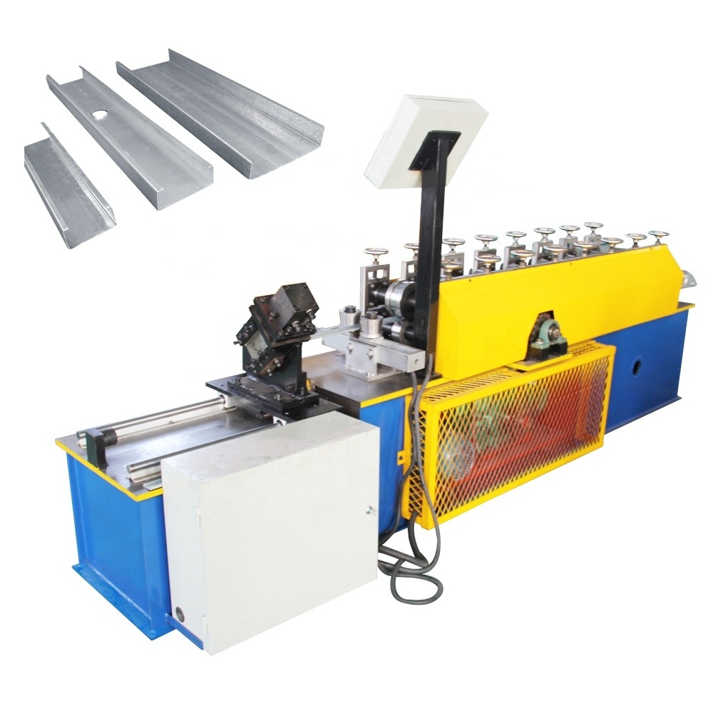 Steel c channel roll forming machine C Z U L W shape profile section light steel keel machine