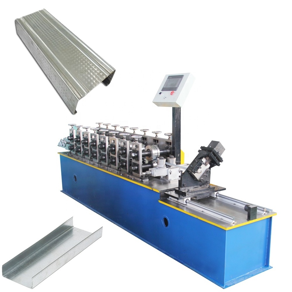 Steel c channel roll forming machine C Z U L W shape profile section light steel keel machine