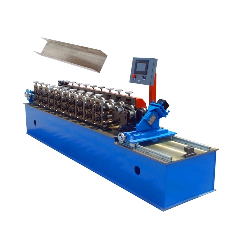 Steel c channel roll forming machine C Z U L W shape profile section light steel keel machine