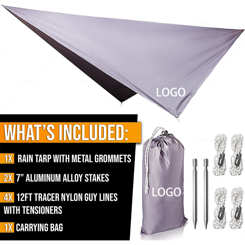 Longsen Family summer beach canopy camping  lightweight extra large portable 3-4 person camping pop up tarp hammock rain fly