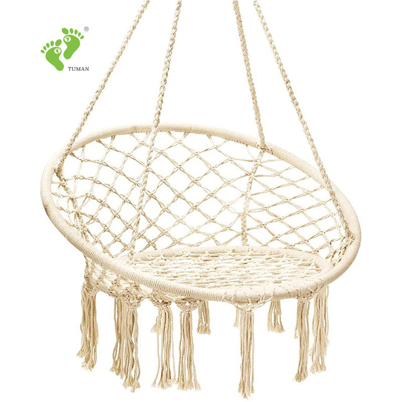 Longsen solid bedroom garden park swing bed rope chairs home and outdoor round weave hanging chair swing