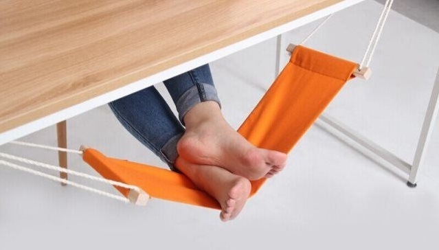 Longsen manufacture travel small foot hammock for home use adjustable under desk office airplane footrest