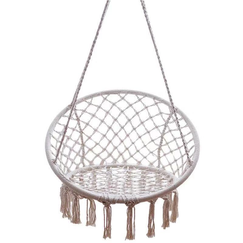 Longsen Comfort Hanging Hammock Rope Macrame Swing Chair Garden Outdoor Indoor Soft Seat For Adults Patio Swings