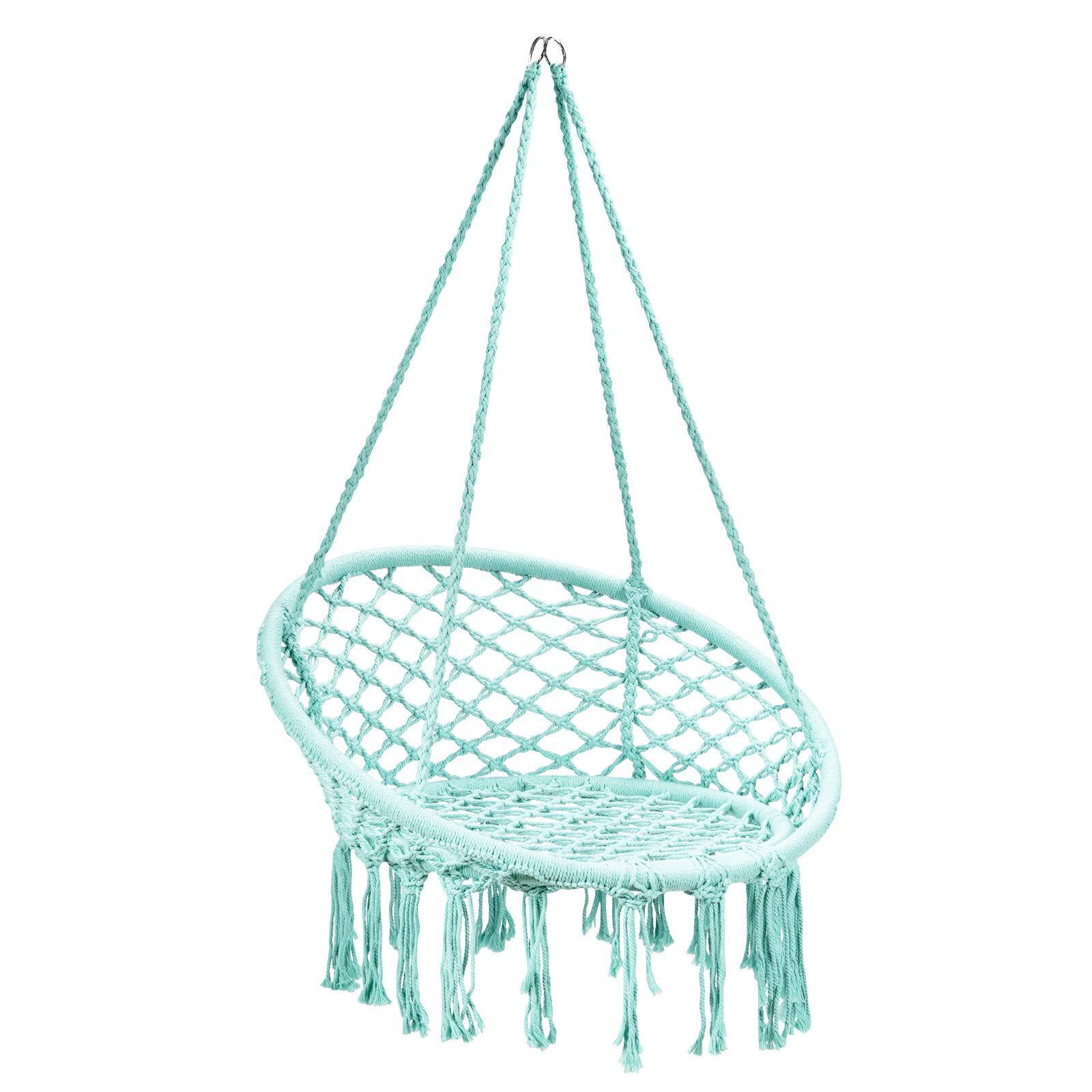 Longsen Comfort Hanging Hammock Rope Macrame Swing Chair Garden Outdoor Indoor Soft Seat For Adults Patio Swings