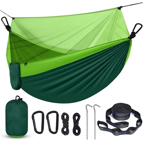 Longsen factory ultralight portable travel ripstop parachute nylon four season mosquito net camping hammock outdoor