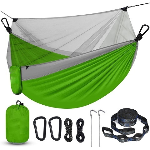 Longsen factory ultralight portable travel ripstop parachute nylon four season mosquito net camping hammock outdoor